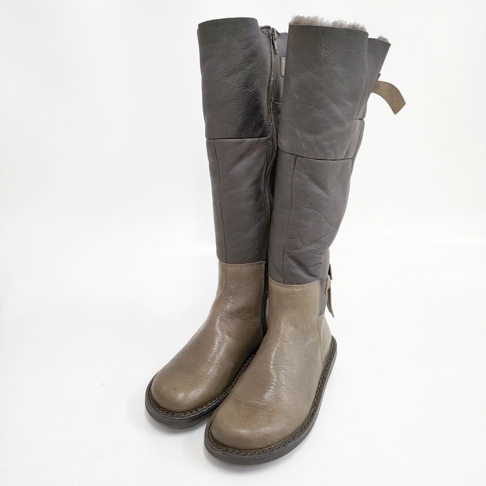 trippen ♥品 GIANT レザー ムートンボア 定価69000円 ロング ブーツ ブラウン レディース トリッペン 5-1225 T◎