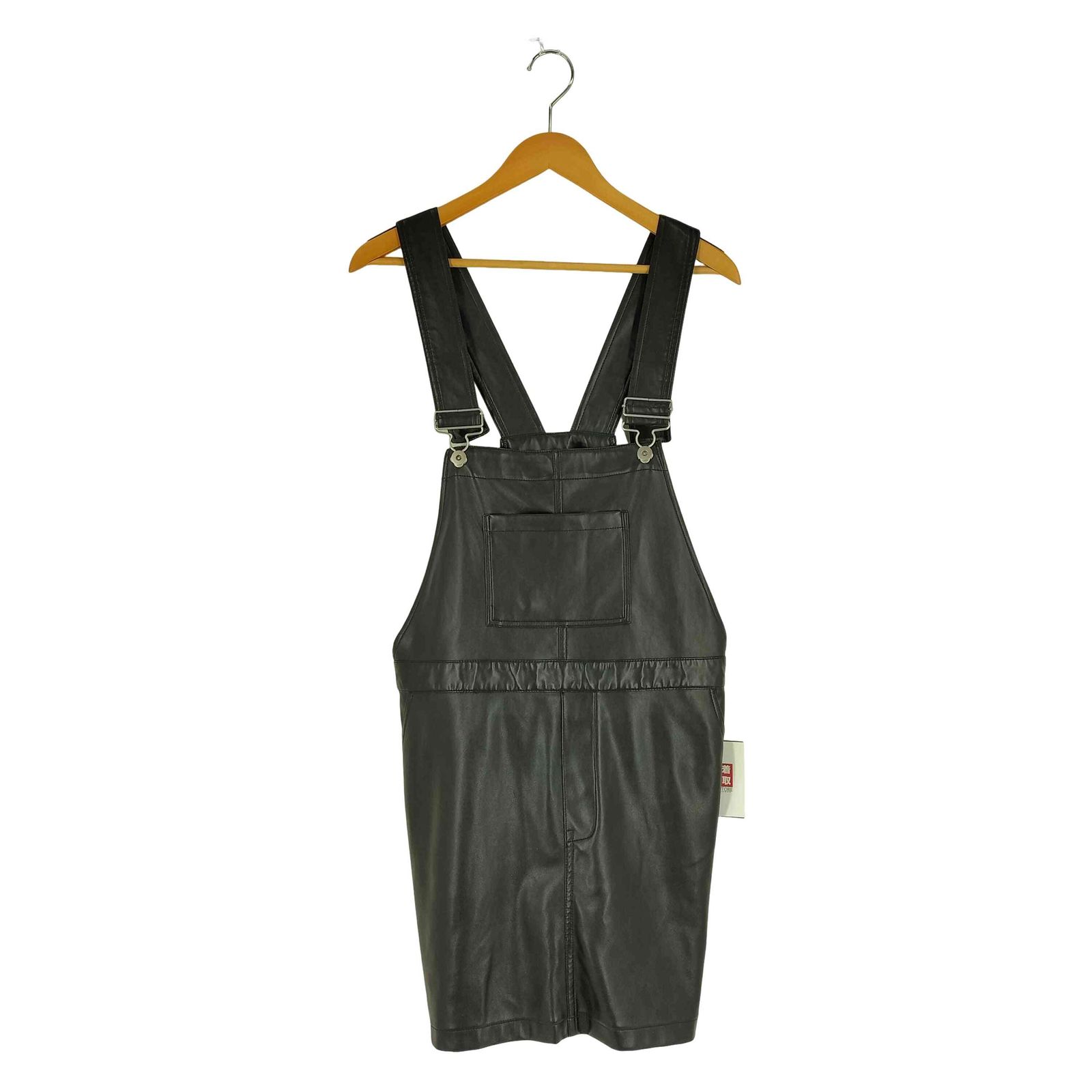 ★Sea Room Lynn ハイウエストサロペットminiスカート★ シールームリン Sea Room lynn フェイクレザー ワークサロペットmini