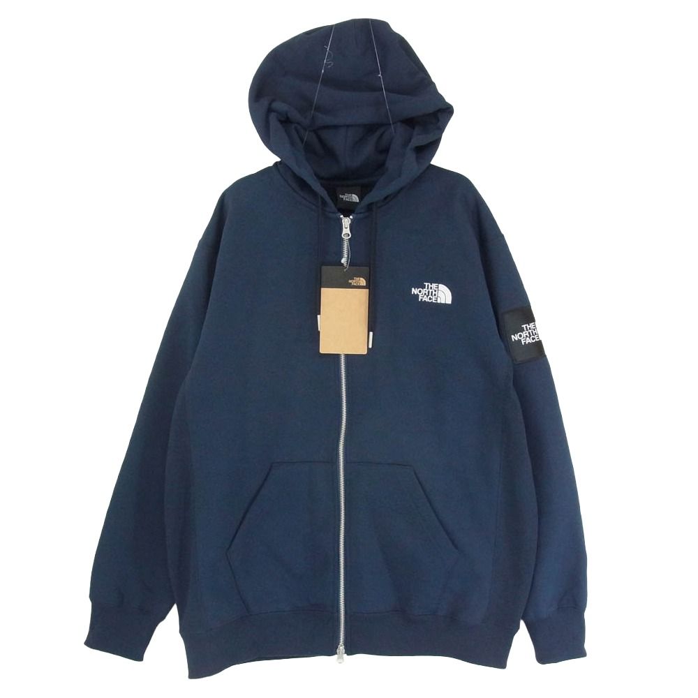 THE NORTH FACE ノースフェイス NT 62349 SQUARE LOGO FULLZIP スクエア ロゴ フルジップ フーディー パーカー ネイビー系 L 上