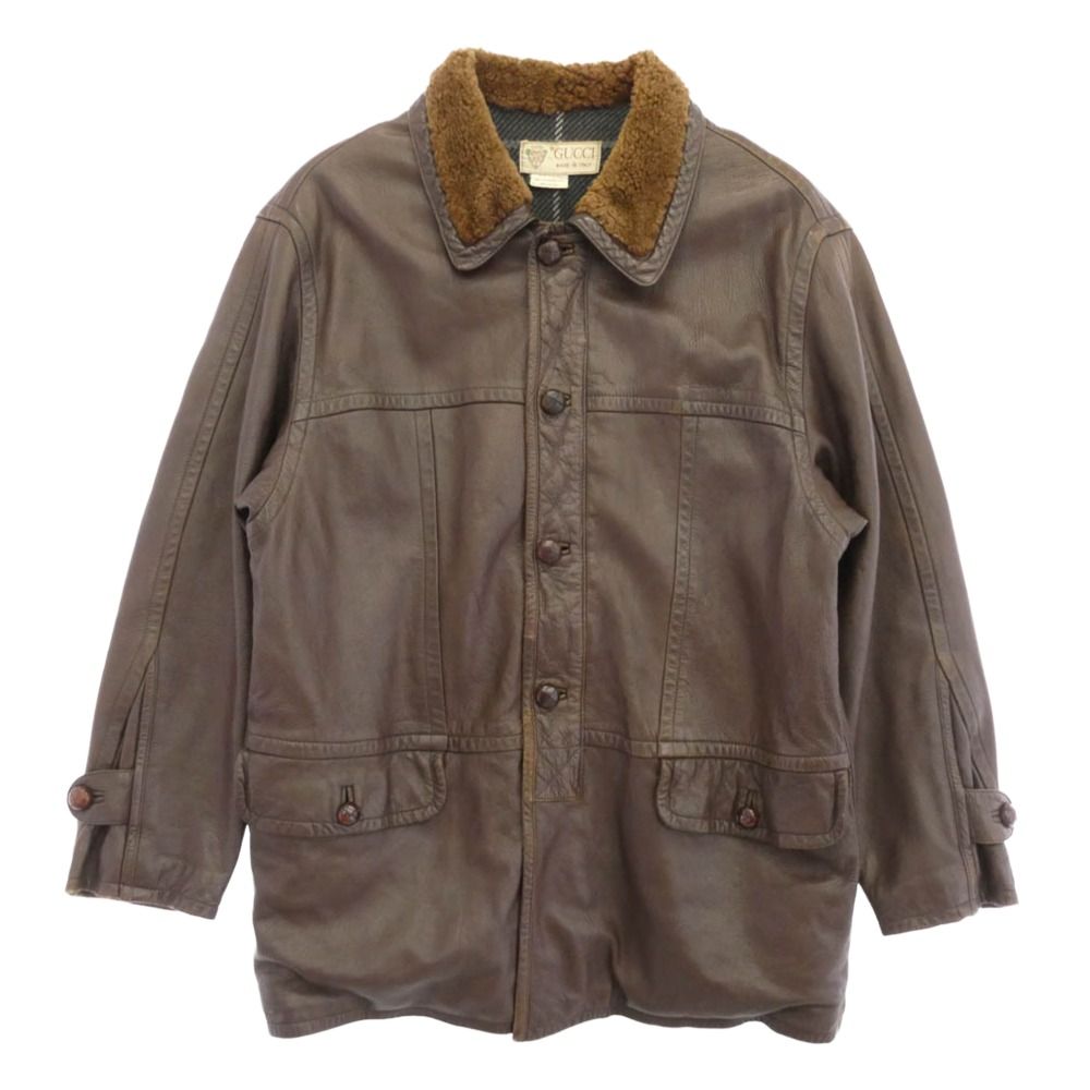 ✨極美品✨GUCCI　グッチ　革　ジャケット　シャツ　ブラウス　レザー ✨極美品✨GUCCI グッチ 革 ジャケット シャツ ブラウス レザー