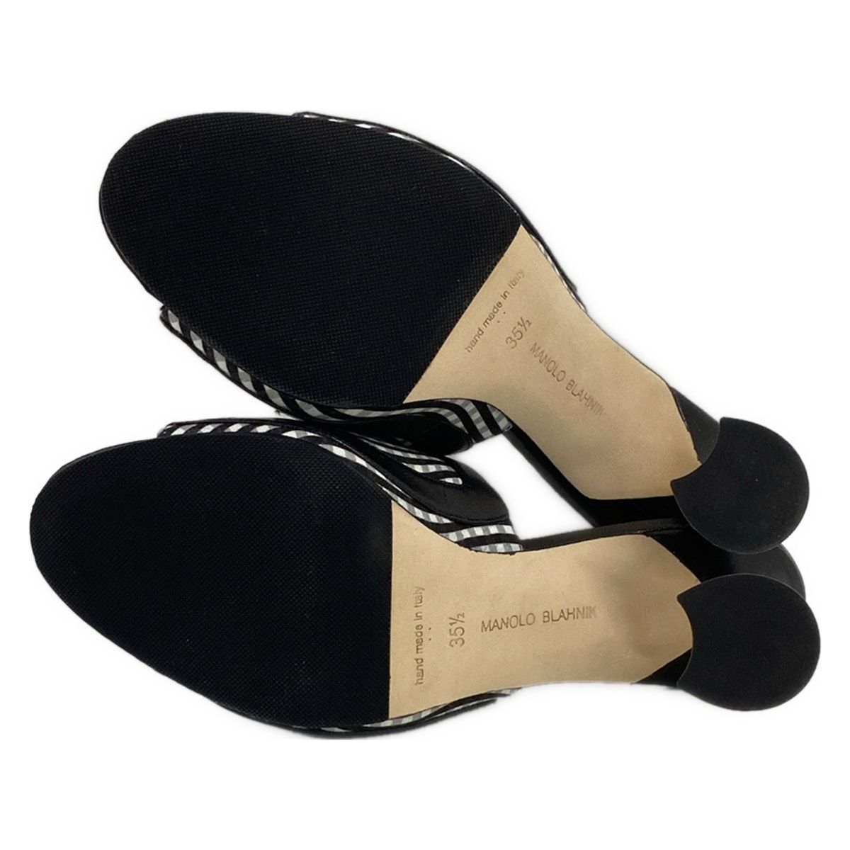 新品　MANOLOBLAHNIK ミュール　35 1/2 MANOLO BLAHNIK(マノロブラニク) ミュール 35 1/2 レディース - 黒×白