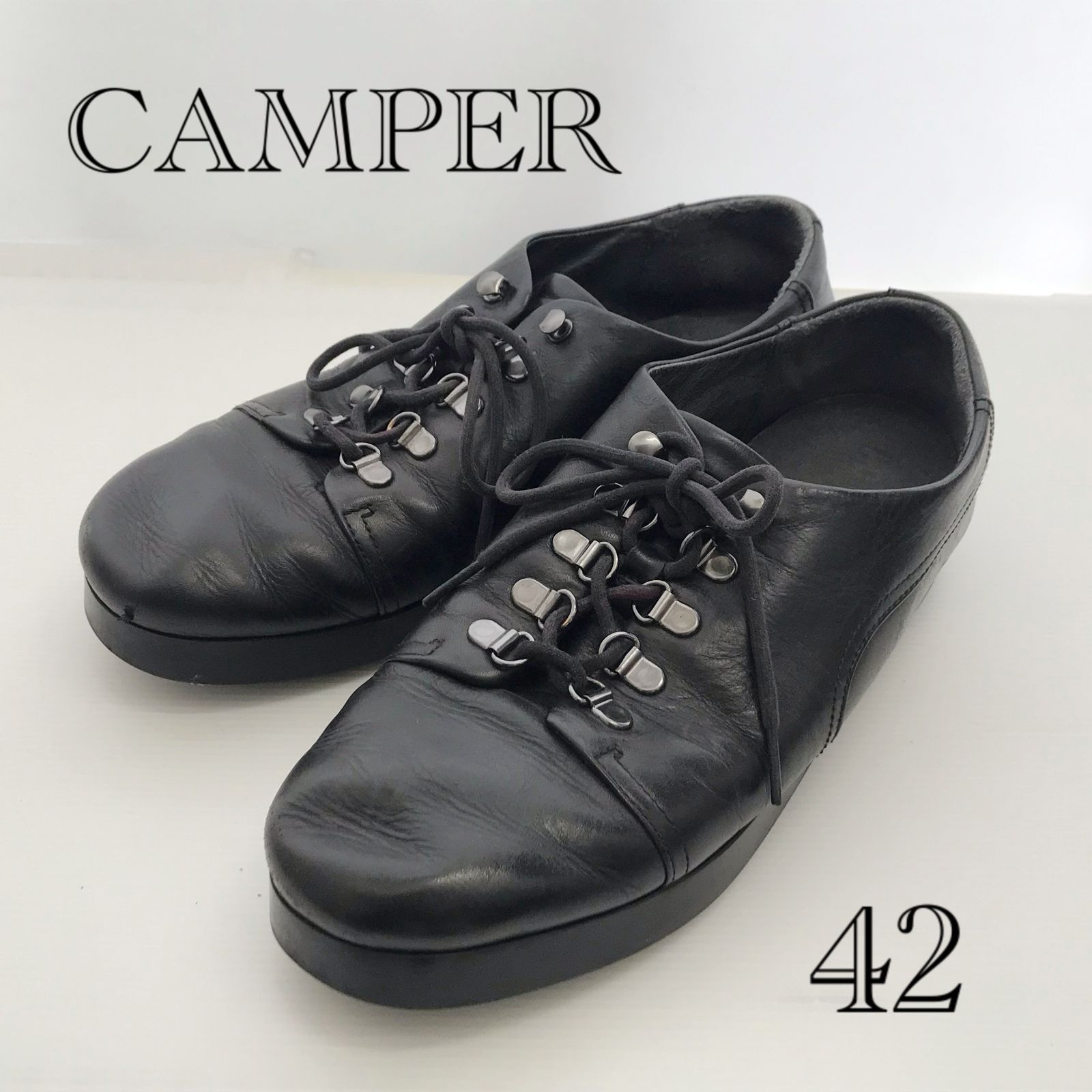 CAMPER アルパインシューズ レースアップシューズ 42 ブラック メンズ