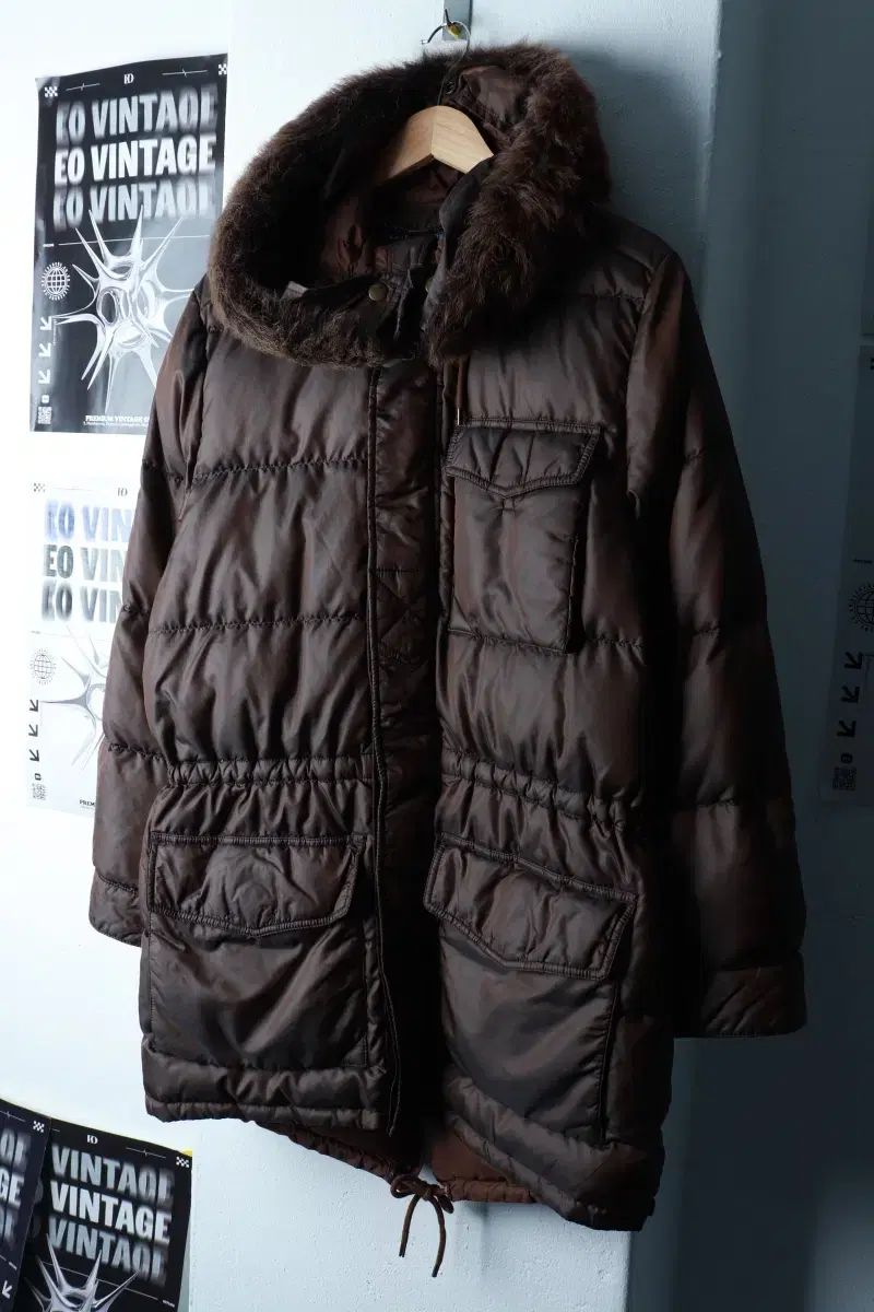 W M-L POLO RALPH LAUREN ポロラルフローレン ダウン アウター ジャケット ダックダウン ブラウン ファー -16 A 66