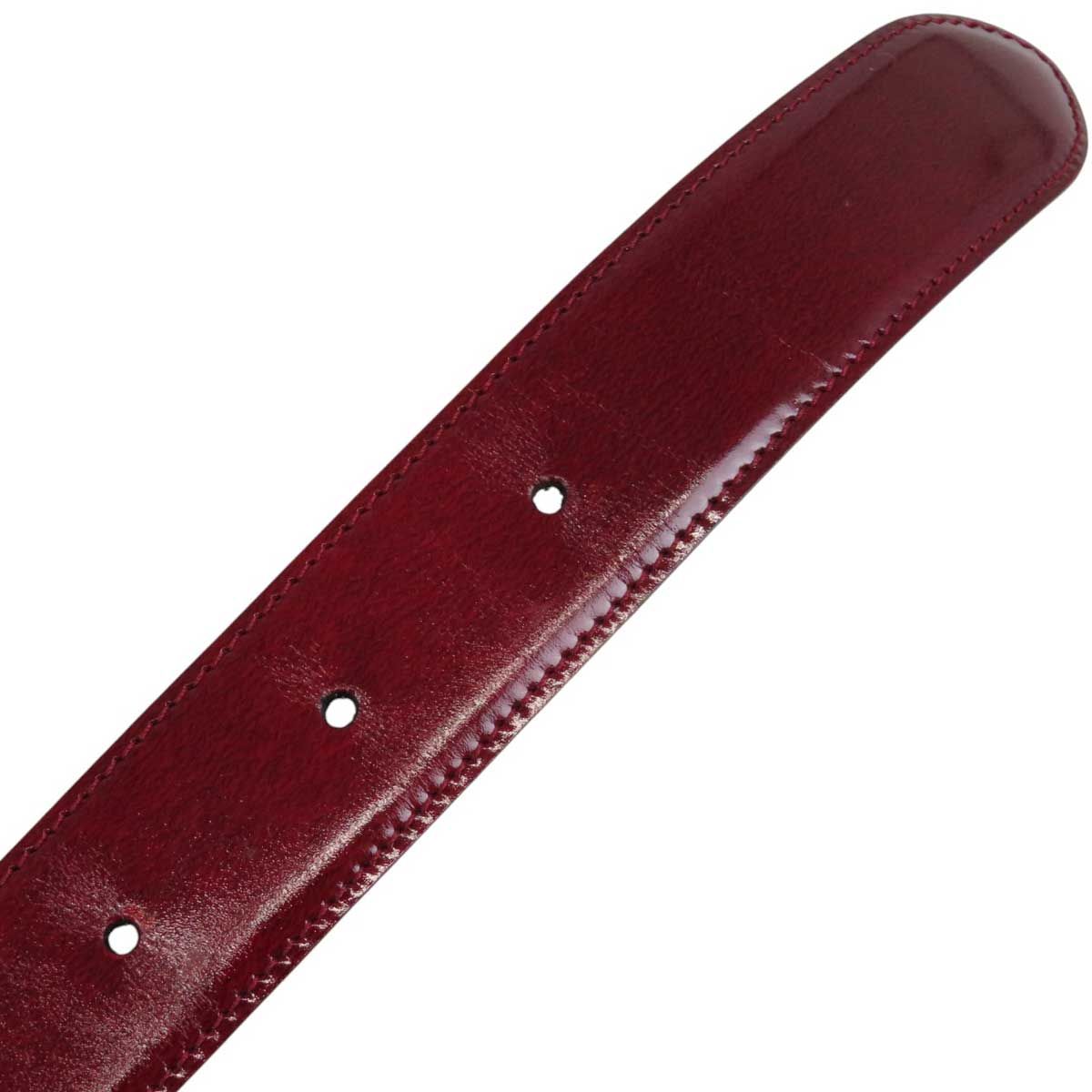 カルティエ ダブルC ロゴ ベルト ユニセックス ボルドー CARTIER【中古