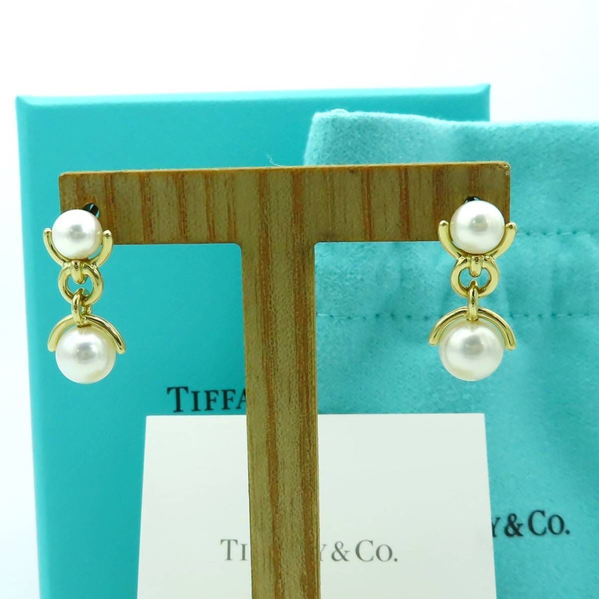 未使用 希少 Tiffany&Co. ティファニー ダブル フリンジ パール ハード 