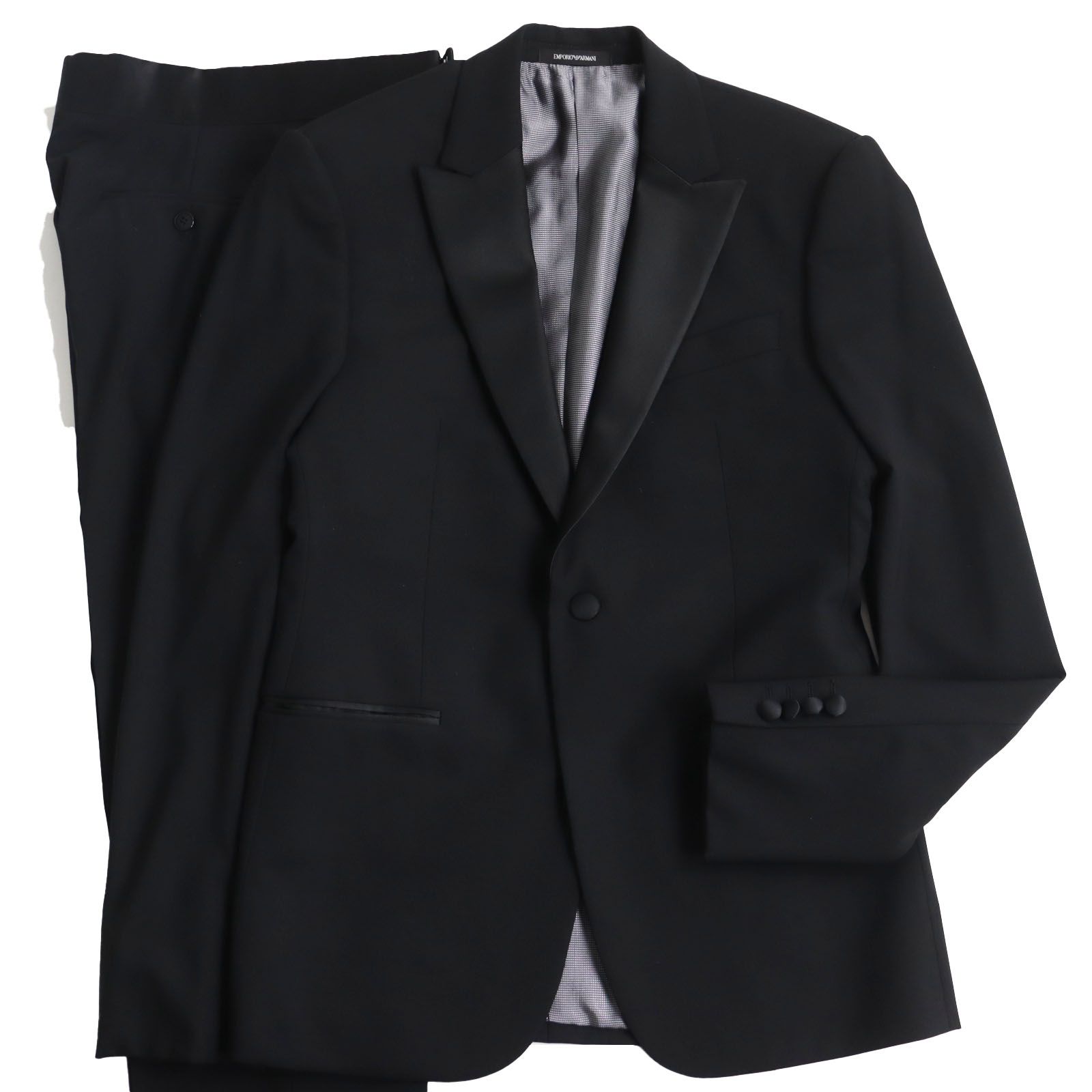 極美品 Emporio Armani エンポリオアルマーニ シルク混 黒タグ M LINE