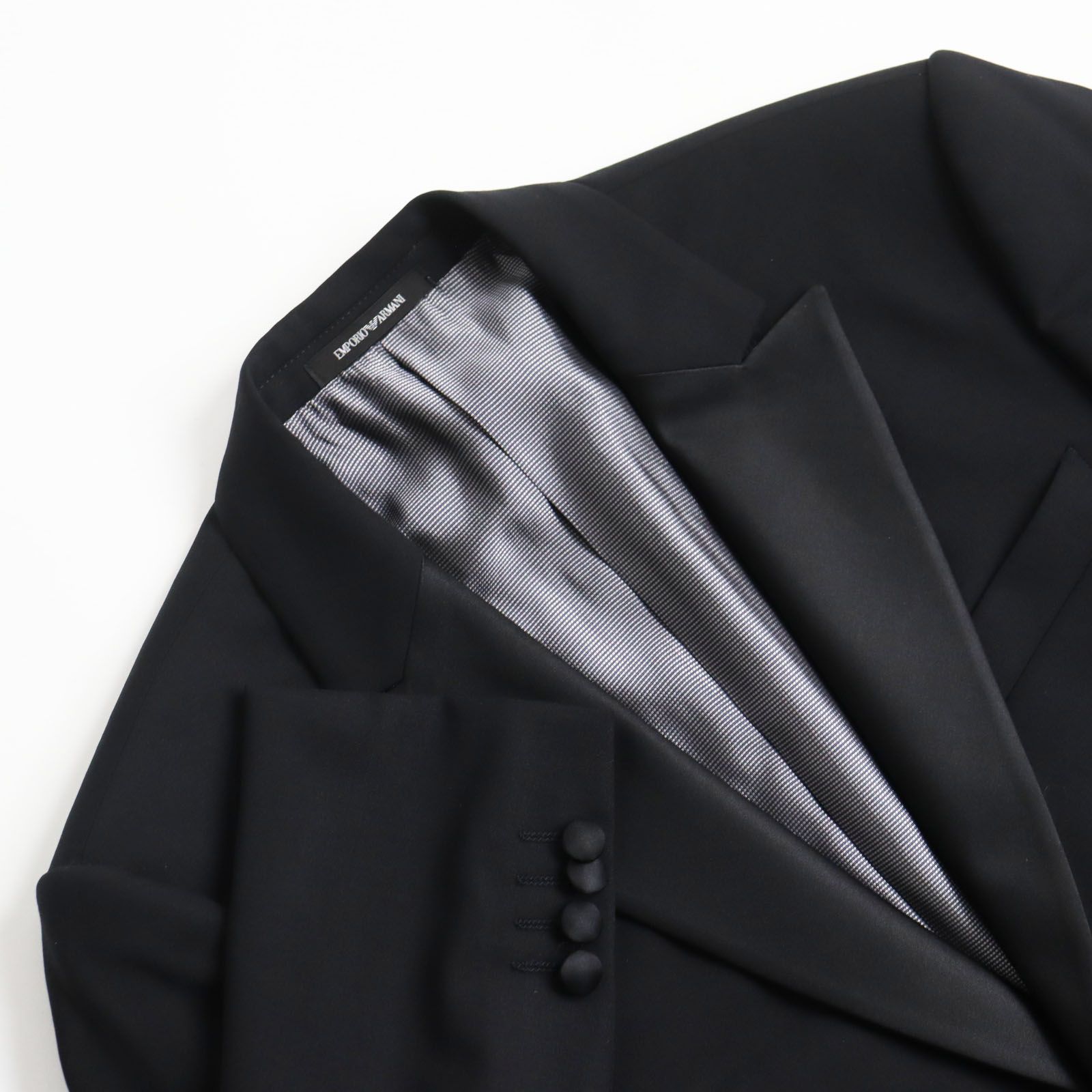 極美品 Emporio Armani エンポリオアルマーニ シルク混 黒タグ M LINE