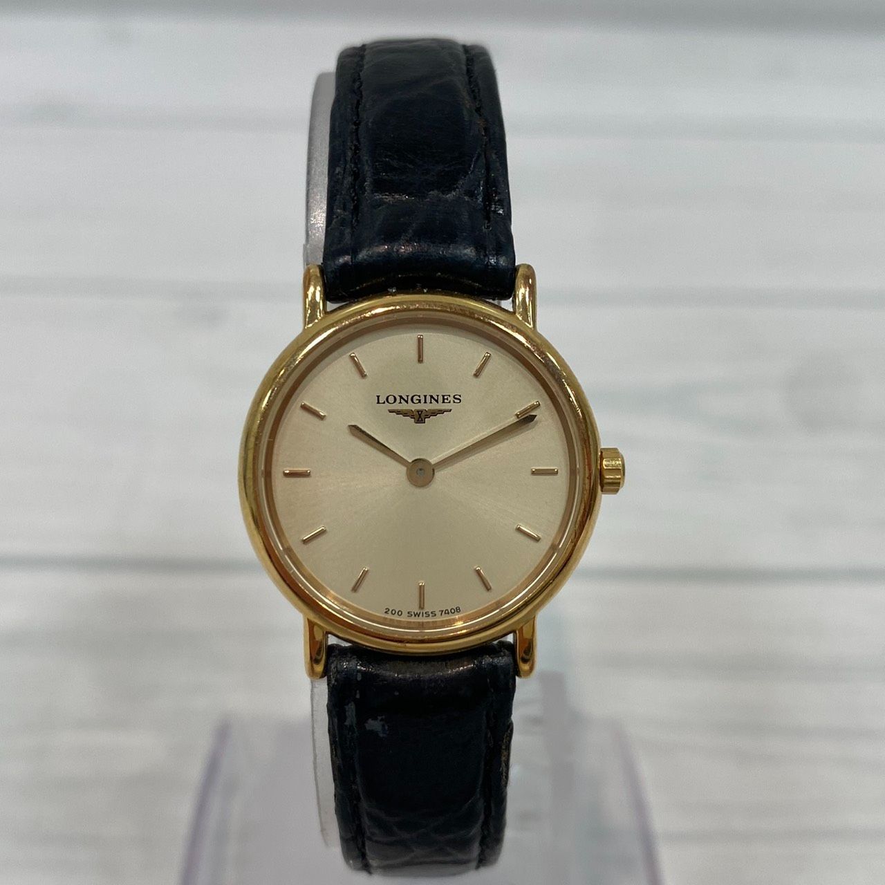 塩】LONGINES ロンジン L4.120.2 ラウンド ゴールド クオーツ 腕時計