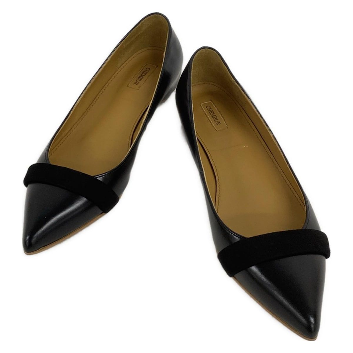 CHEMBUR(チェンバー) フラットシューズ 36 レディース - 黒 アウト