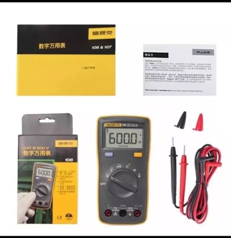 Fluke 106 デジタルマルチメーター 600 V 10 A AC|DC CAT III 堅牢 信頼性 正確 **