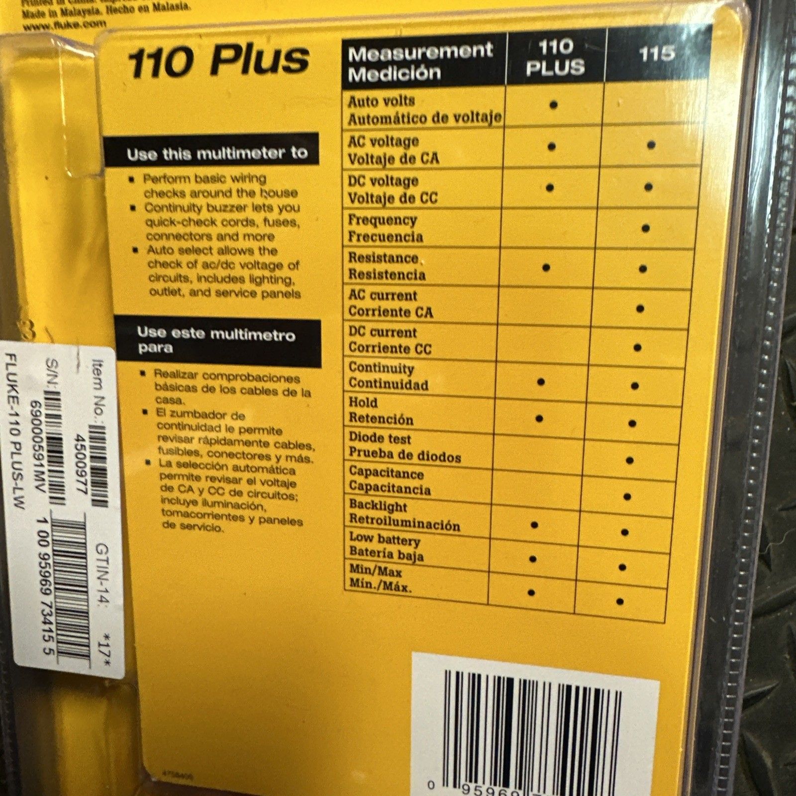 Fluke エッセンシャル マルチメーター 真の実効値デジタルマルチメーター 110 Pl LW 772343