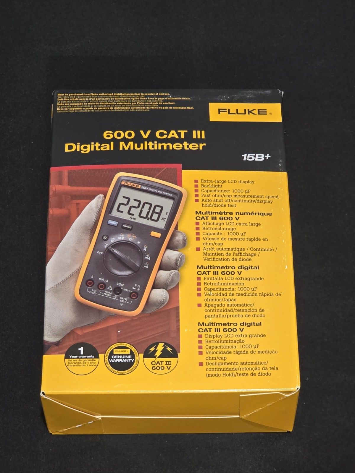 Fluke 15 B ESP CAT III 600 V デジタルマルチメーター