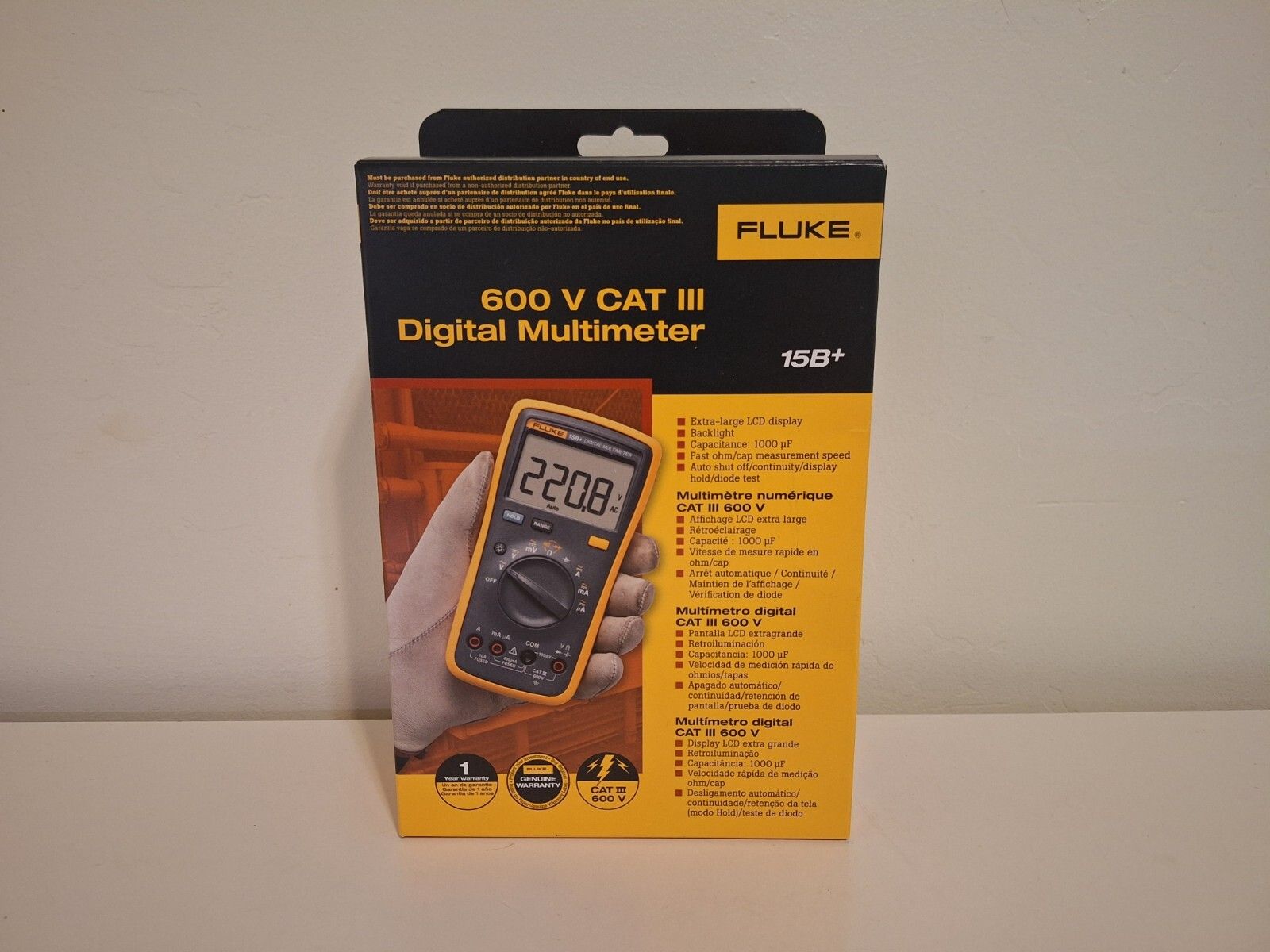 Fluke 15 B ESP デジタルマルチメーター 1000 V 10 A 600 CAT III