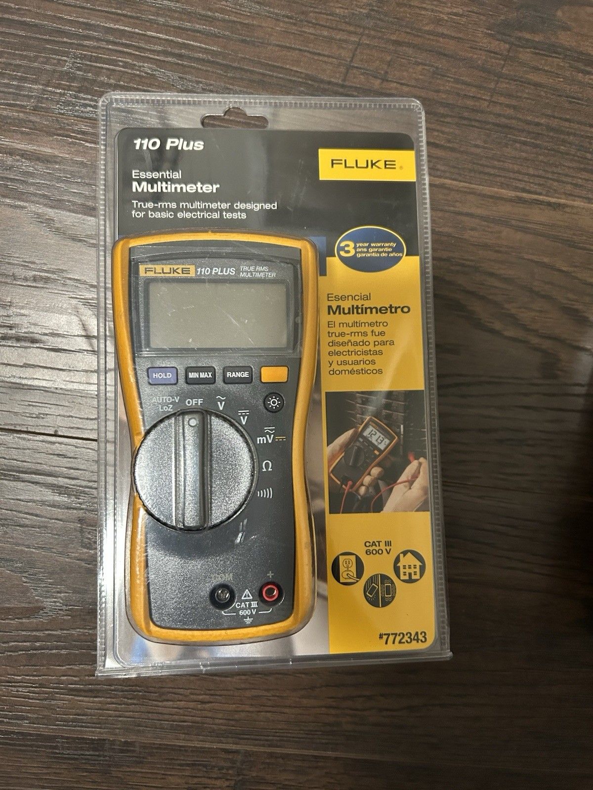 Fluke 110 Pl 電気 True-rms デジタルディスプレイマルチメーター 10アンペア 600ボルト