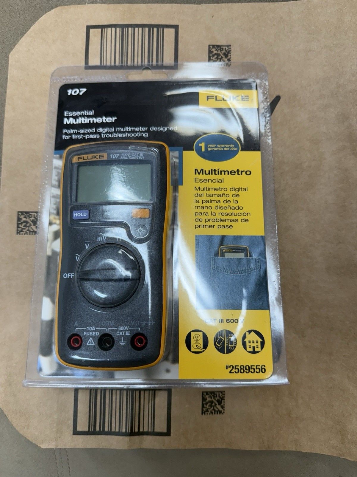 Fluke 107 AC|DC 600 V デジタルマルチメーター 2589556
