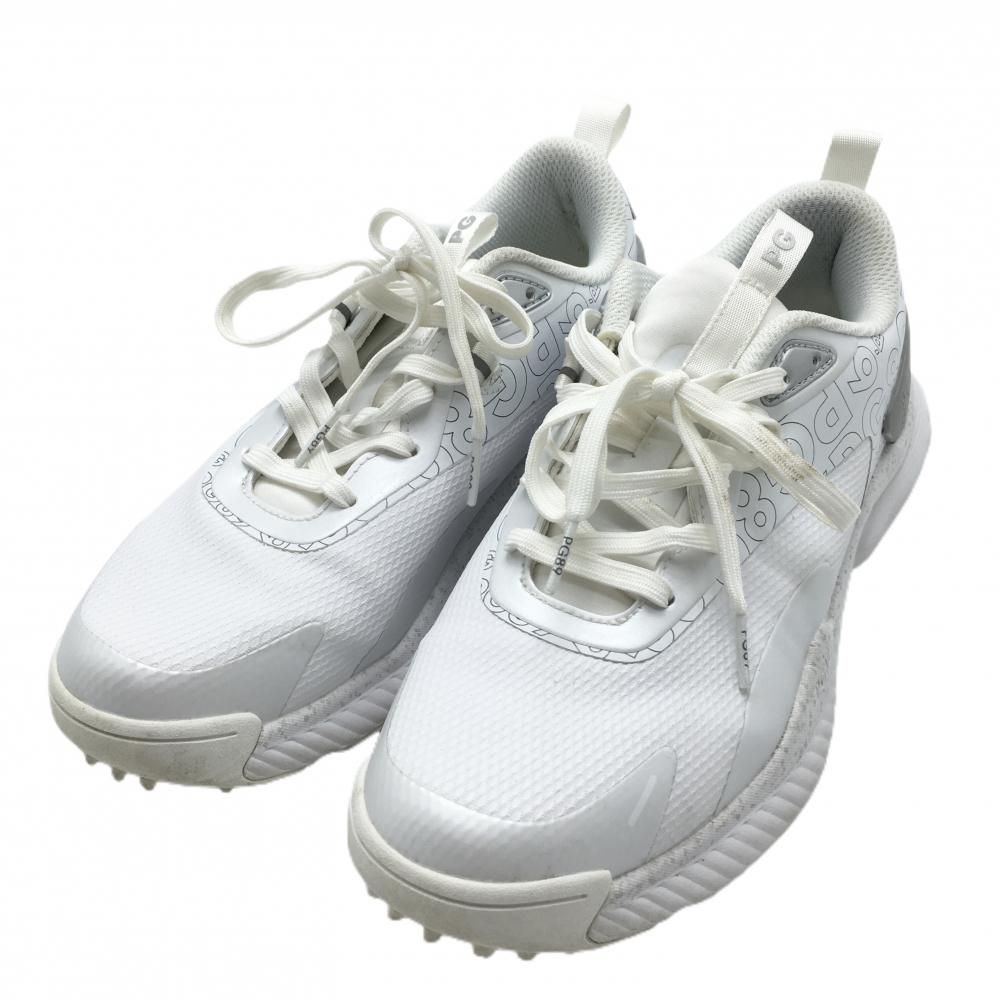 美品】パーリーゲイツ ゴルフシューズ 白×グレー 053-3292754 スパイク