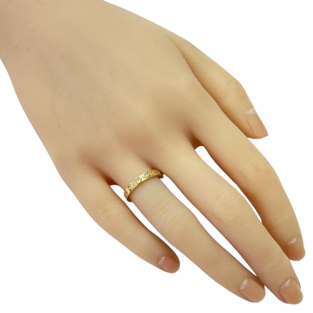 ティファニー　フラットバンド　ロゴ　リング　750 ゴールド　7号 ティファニー Tiffany & Co フラットバンド イエローゴールド リング