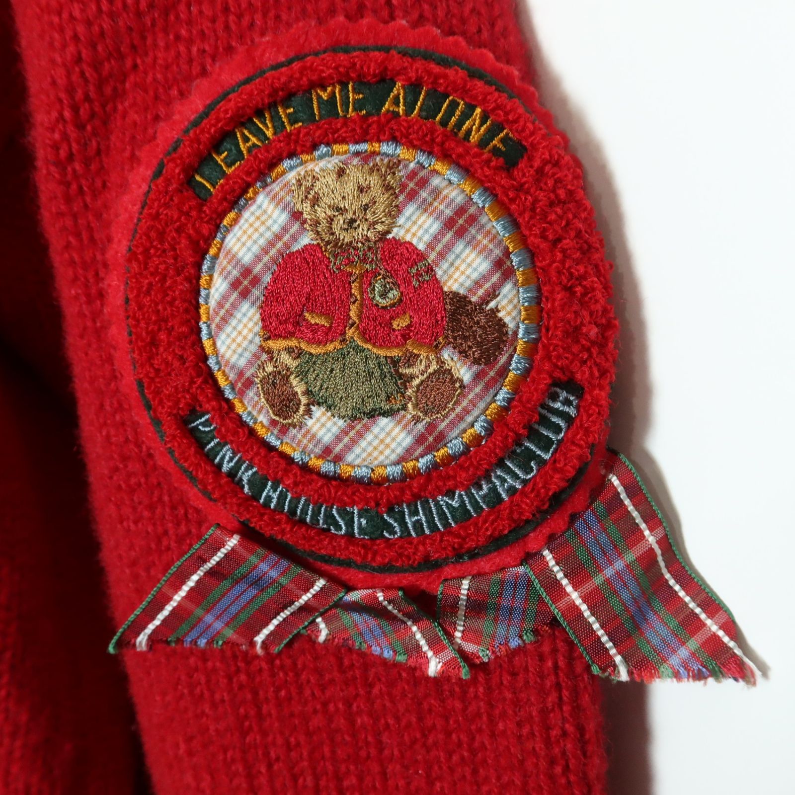 美品】ピンクハウス☆オリチェリボン&ワッペン♪ニットカーディガン