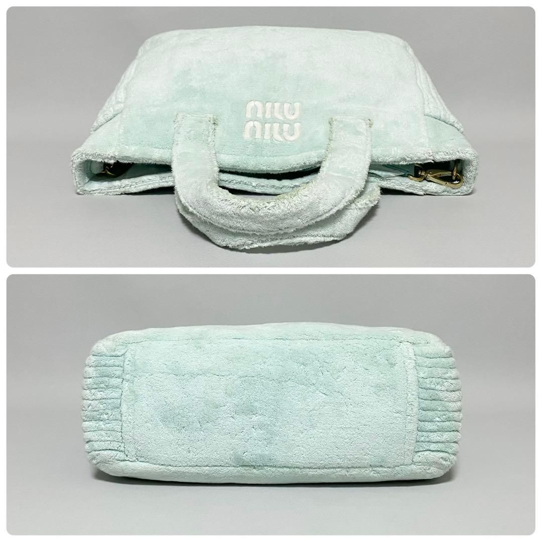 miumiu / パイルトートバッグ ミントグリーン ショルダーバッグ - メルカリ