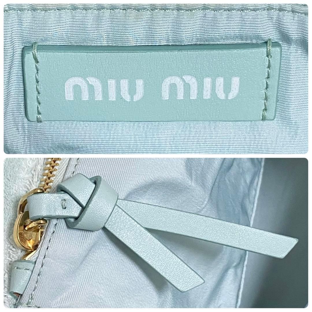 miumiu / パイルトートバッグ ミントグリーン ショルダーバッグ - メルカリ
