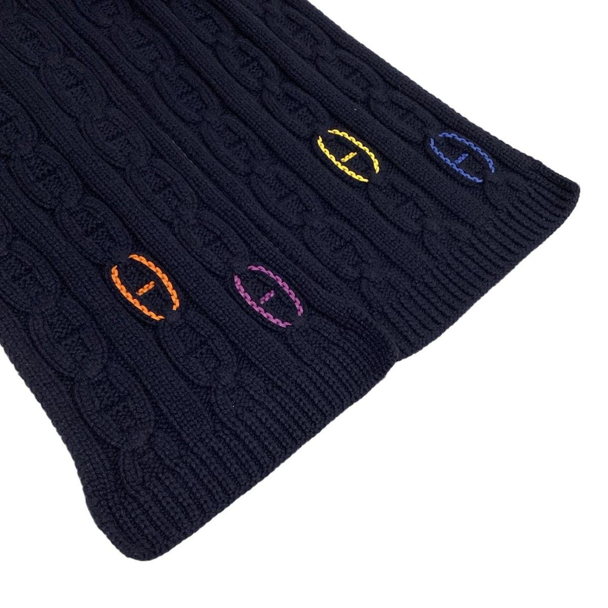 シェーヌダンクル編み|レザーディテール カシミヤ