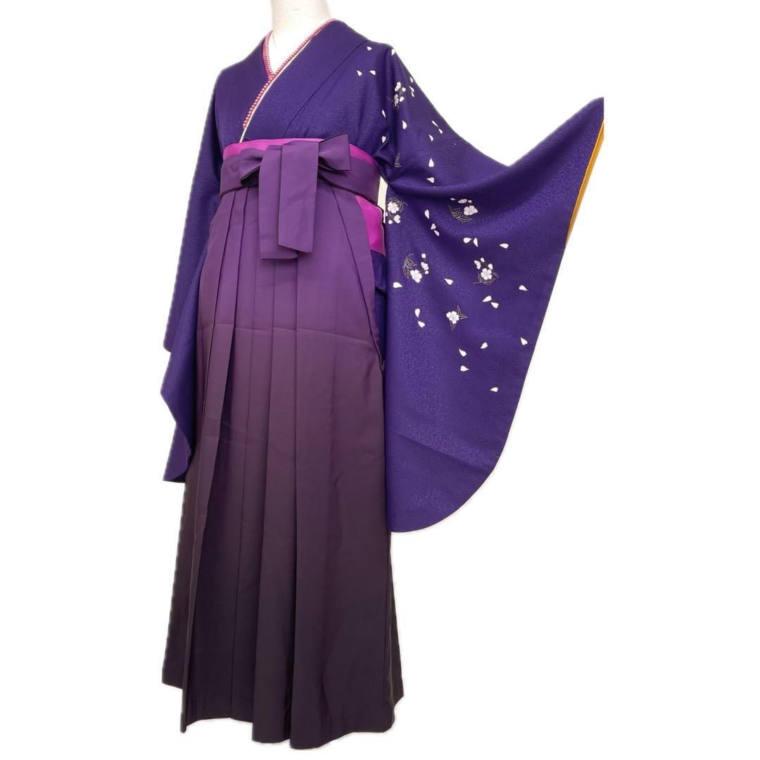 着物と帯 時流 L 25192◆卒業式袴 5点セット◆ セット パープル