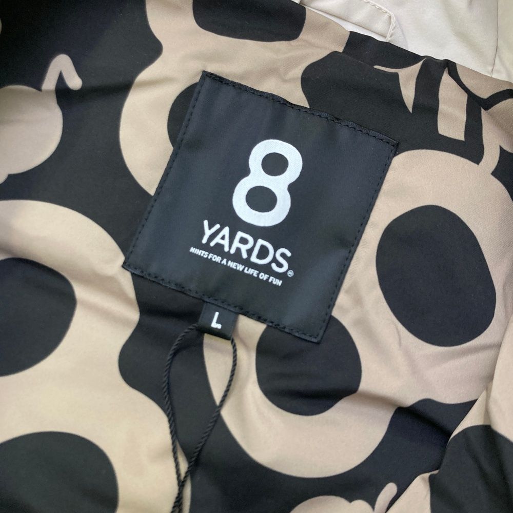 8YARDS ハチヤーズ　メンズ　パーカー　ベージュ　ゴルフ　L ロゴ　ジップ プルオーバー パーカー GOLF ロゴ刺繍 ダブルニット 3L-6L トップス