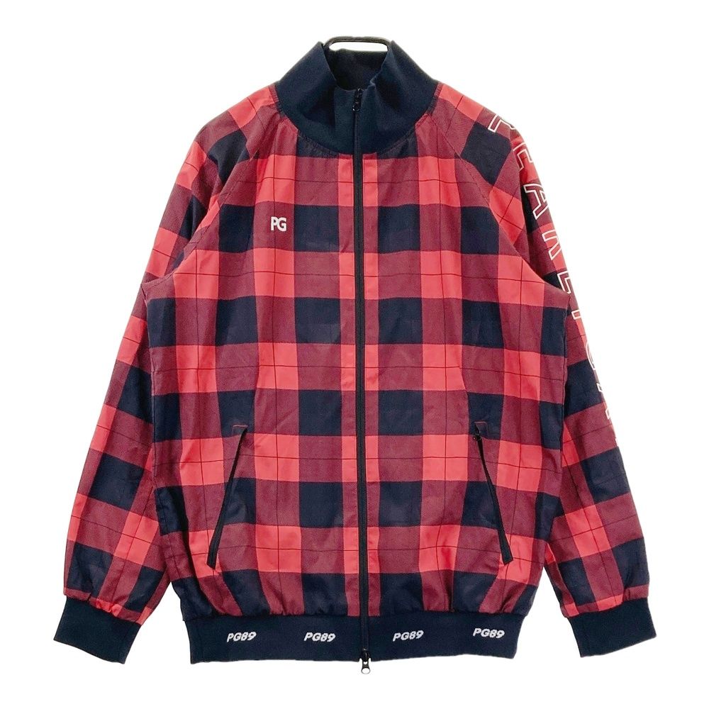 サイズ 5 PEARLY GATES パーリーゲイツ 蓄熱 ジップジャケット チェック柄 レッド系 ゴルフウェア メンズ ストスト