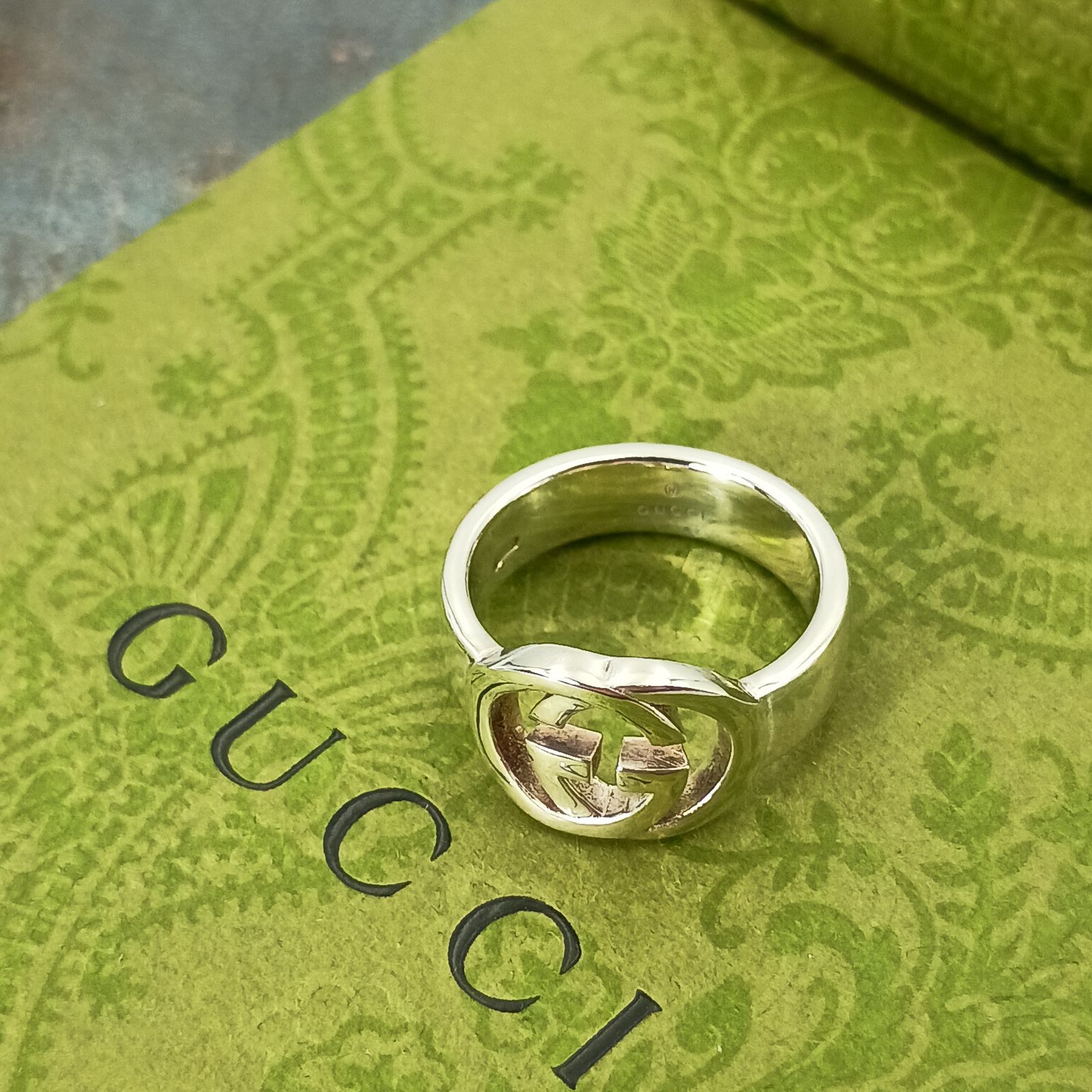 GUCCI グッチ 10.5号 インターロッキング ダブルGロゴ リング レディース 指輪 シルバー925