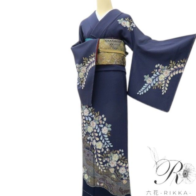 訪問着　桐屋翠山工房　辻ヶ花　藤の花　着物　062a p 訪問着 桐屋翠山工房 辻ヶ花 藤の花 着物 062a p