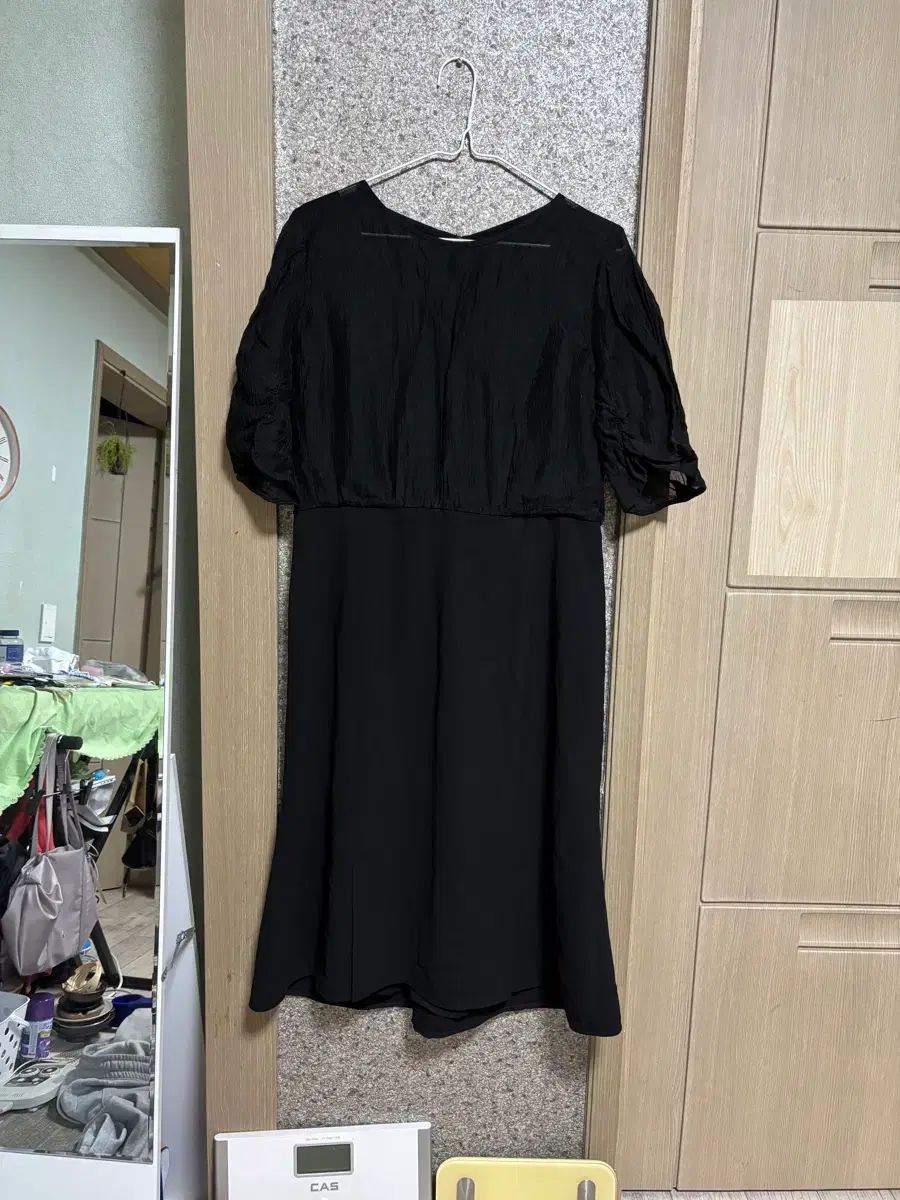 KLバイリン ラウンドネック 5分袖 マーメイドワンピース