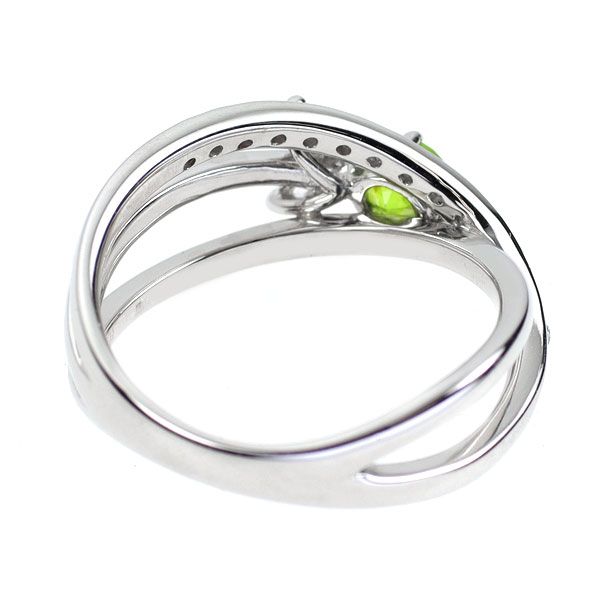 Pt900 天然デマントイドガーネット&ダイヤモンドリング　ソーティング　13号 Pt900 天然デマントイドガーネット&ダイヤモンドリング ソーティング