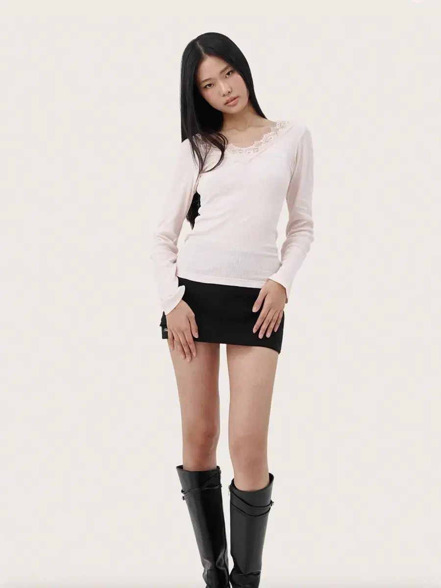 シアー クリーム ドーナッツ スリーブレス ピンク