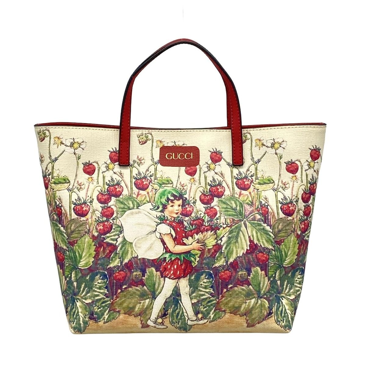 GUCCI グッチ トートバッグ チルドレンズ ストロベリーフェアリー 410812 アイボリー×レッド×マルチ レザー