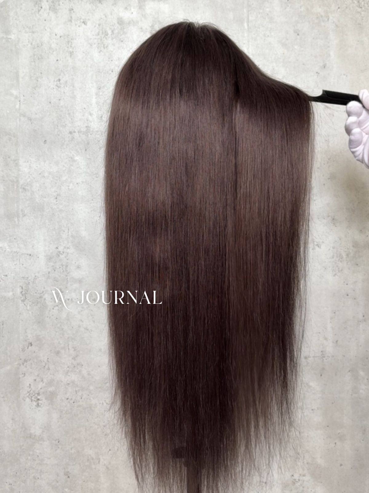 人毛 フルウィッグ｜オリーブグレージュ｜耳が出せる 自然なもみあげ｜スーパーロング