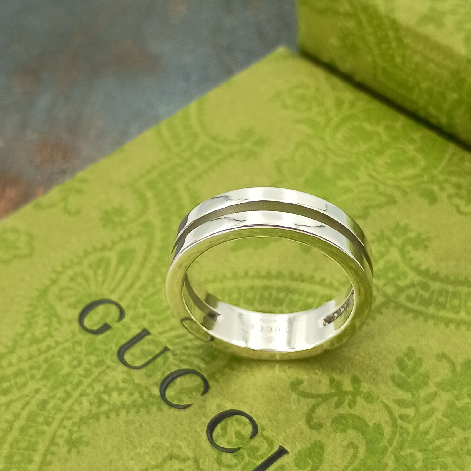 GUCCI グッチ 20.5号 オープン ライン リング 指輪 メンズ シルバー925 オールドグッチ