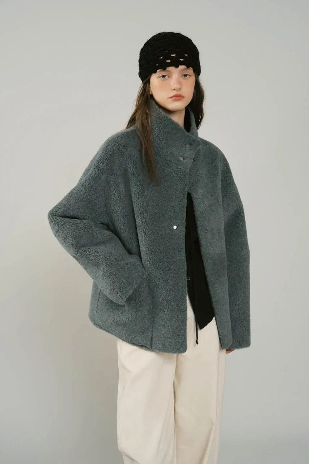 アンエディ ハイネック シアリング ジャケット