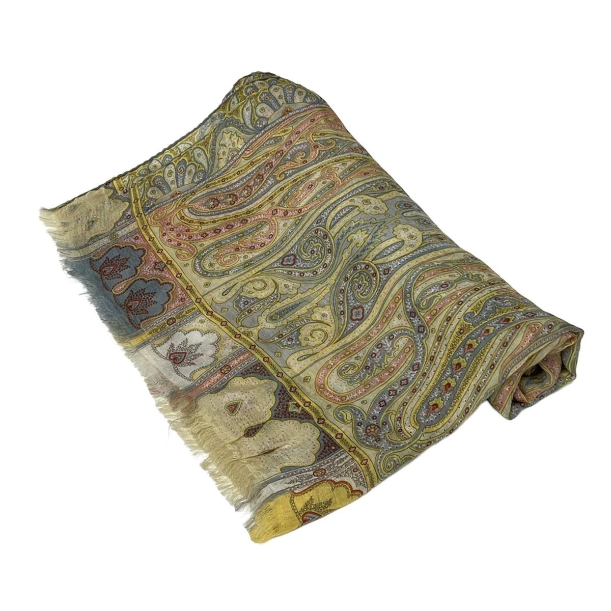 ETRO エトロ ペイズリー 大判 ストール 花柄 正方形 シルク ウール
