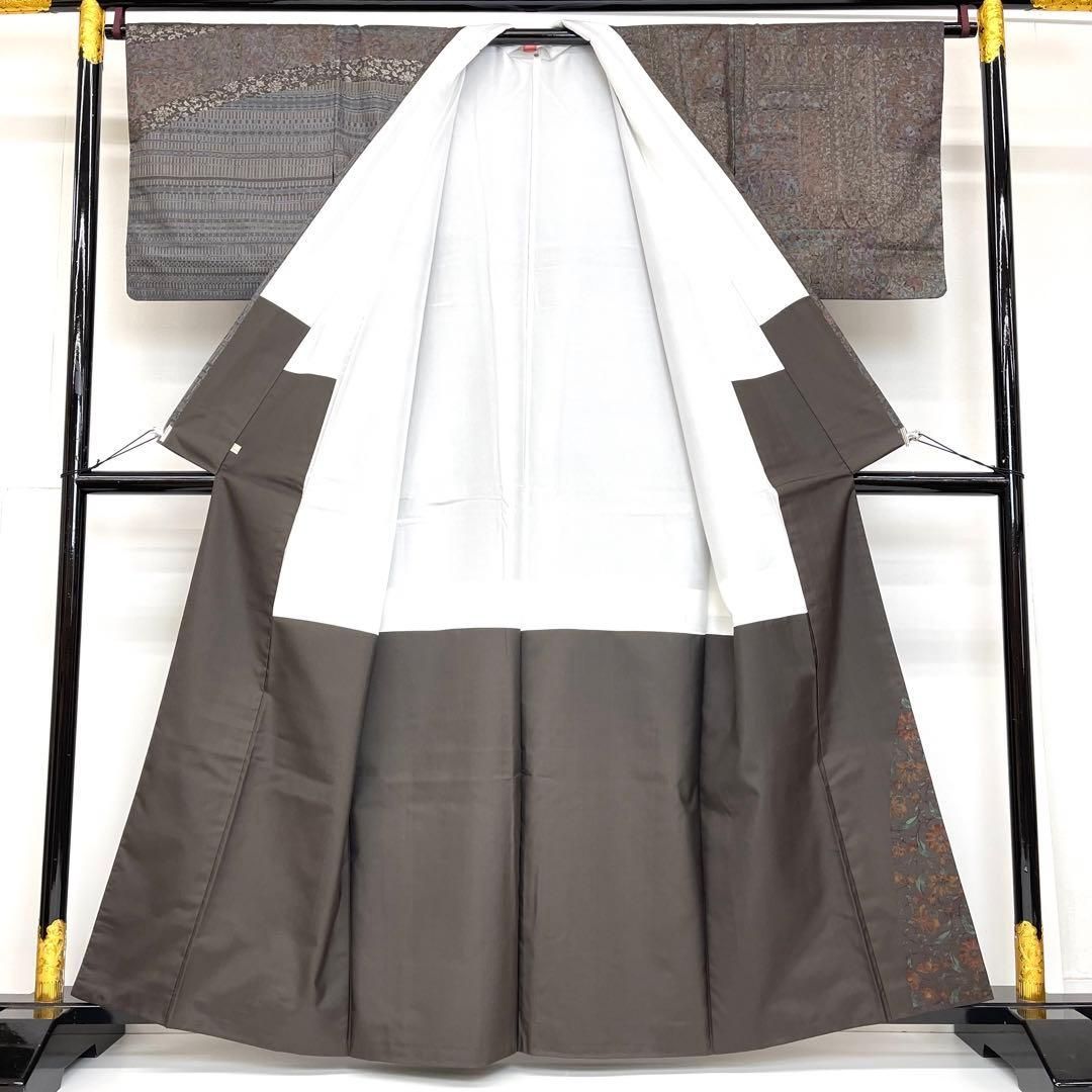 着物と帯 時流 ツ25176◆紬 訪問着◆身幅広め 染め紬 裄ロング