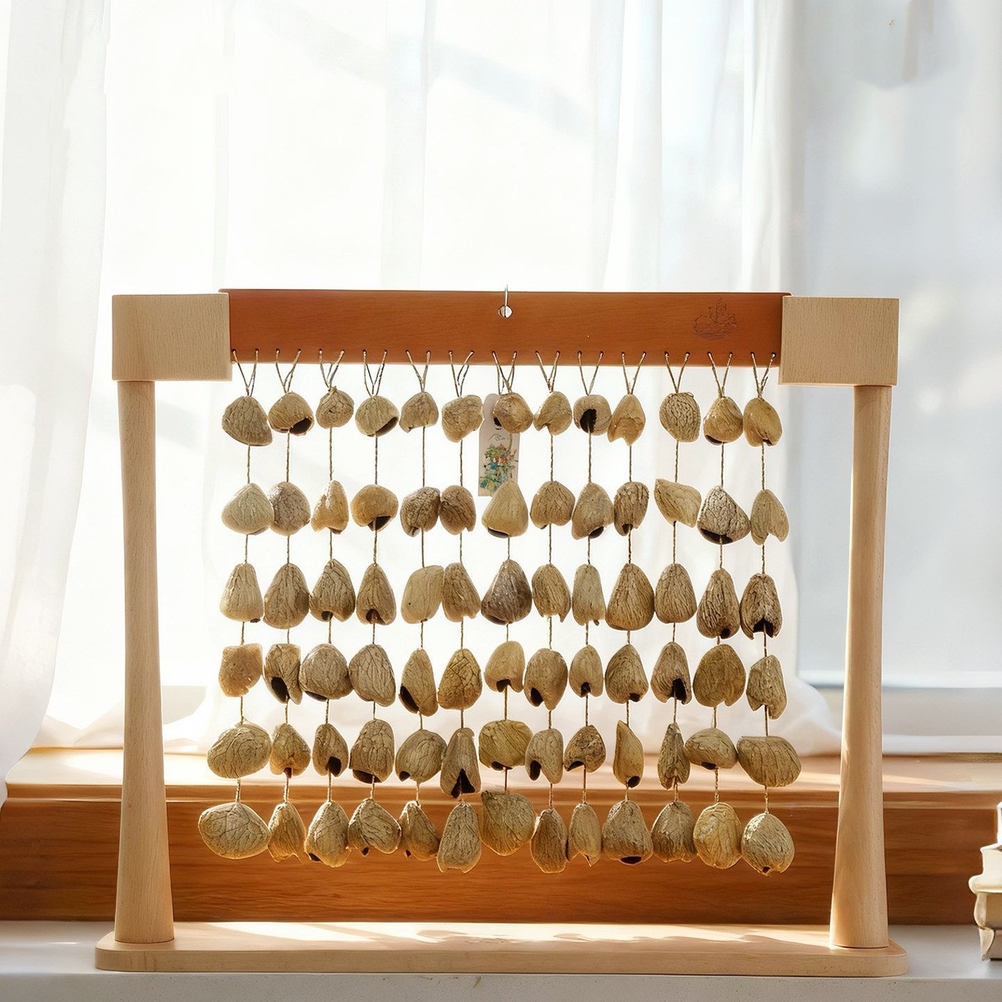 SGYP 213 天然果殻 風鈴チャーム 束排鈴 そくはいれい やさしい音のレイヤー ― ハンドメイド ナチュラルサウンドベル｜音響療法 ヨガ 瞑想 ヒーリング 果殻排鈴 癒しのインテリア ギフト ストラップ 手作り プレゼント アクセサリー