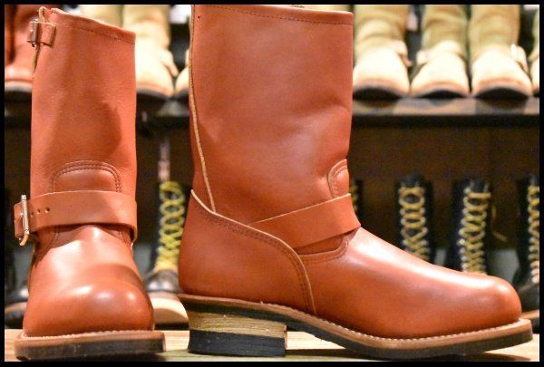 7.5 D 15年 レッドウィング 8271 エンジニア 赤茶 オロラセット スチールトゥ プルオン ブーツ redwing FL 407