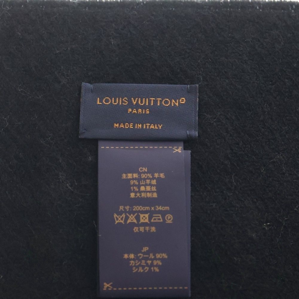  LOUIS VUITTON ルイヴィトン LV 3 D モノグラム パターン カシミヤ ウール マフラー LVスキー M 90816 ブラック×ホワイト その他 その他