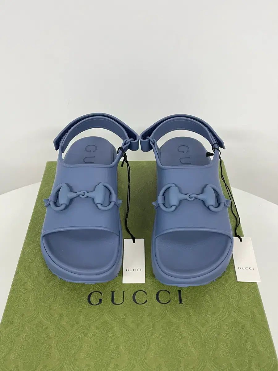 グッチ ホースビット ラバー サンダル スリッパ DARK BLUE UK 5