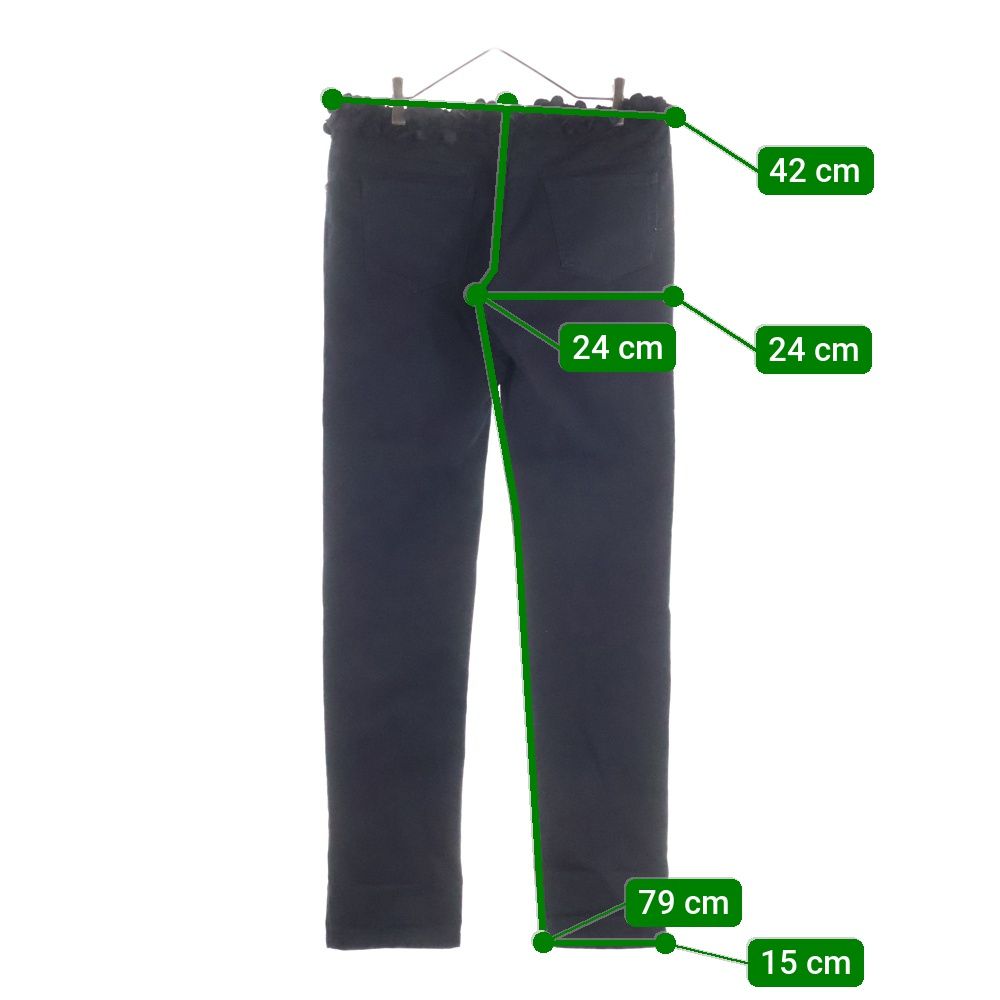  CHANEL シャネル フリル付き ストレートデニムパンツ ブラック レディース デニム ジーンズ パンツ