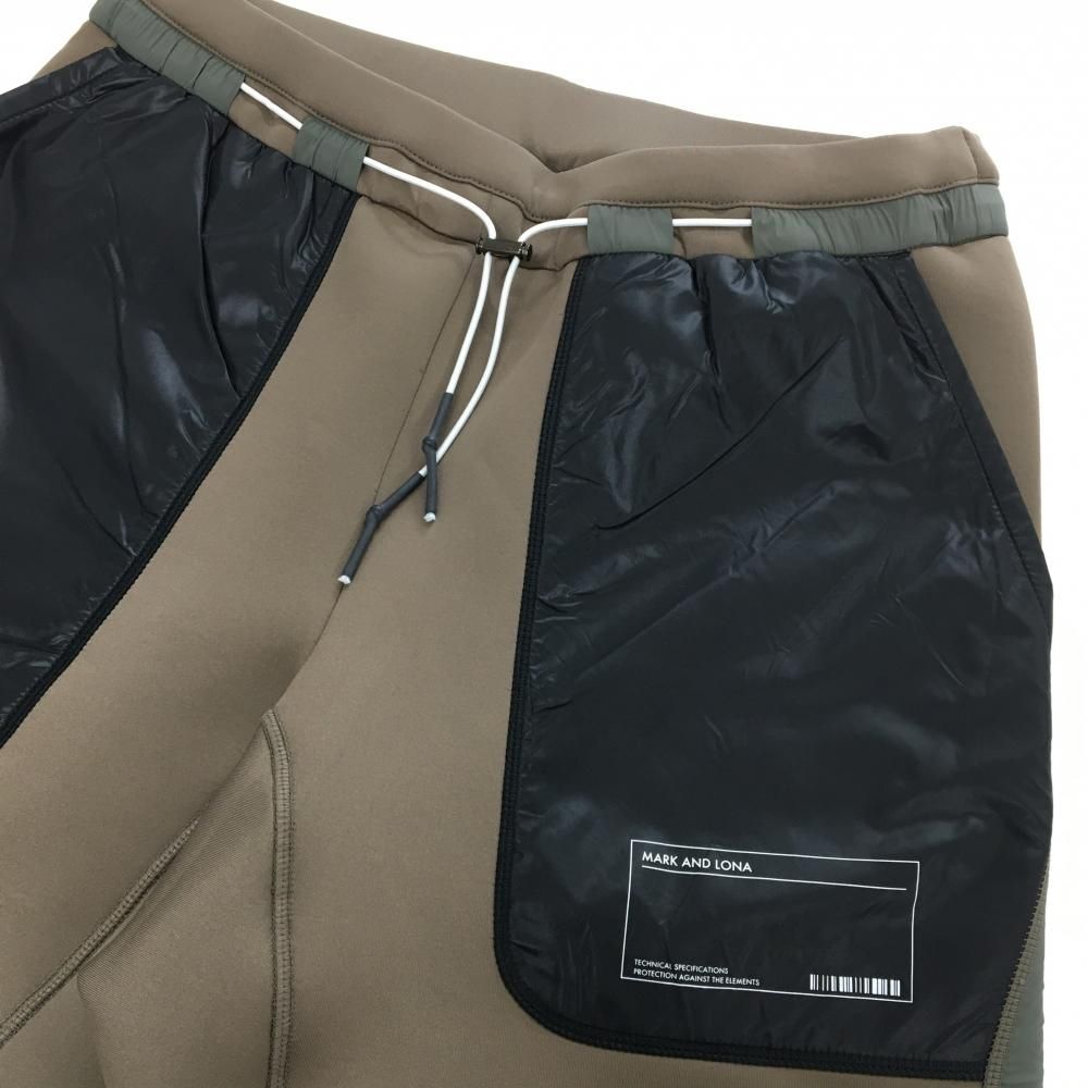 【未使用級】MARK&LONA CODE ダンボール ジョガーパンツ S サイズ 超美品】マークアンドロナ ジョガーパンツ ブラウン×黒 ポケット異素材