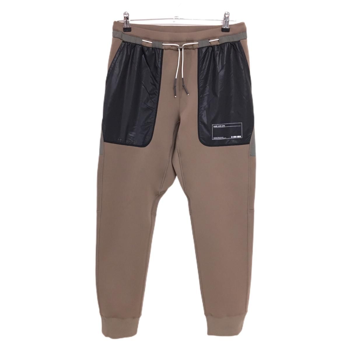 【未使用級】MARK&LONA CODE ダンボール ジョガーパンツ S サイズ 超美品】マークアンドロナ ジョガーパンツ ブラウン×黒 ポケット異素材