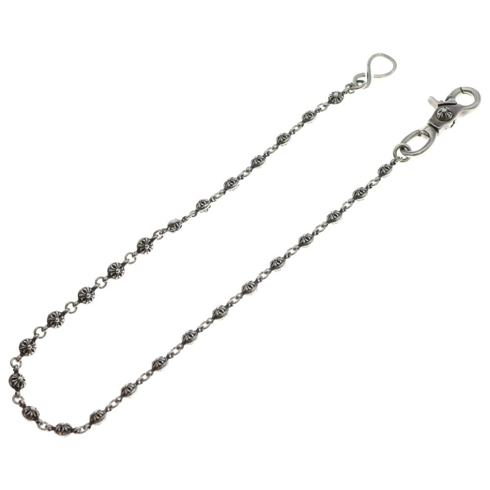 クロムハーツ サイズ:ロング  1BALL LONG-S/1クリップロング#1クロスボール シルバーウォレットチェーン 中古 SJ02 CHROME HEARTS (クロムハーツ) 1BALL LONG-S/1クリップロング#1クロス
