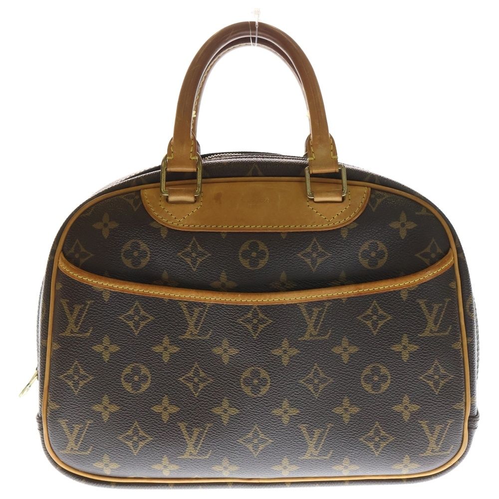 LOUIS VUITTON ルイヴィトン モノグラム トゥルーヴィル ハンドバッグ ブラウン レザー×PVC M 42228 ゴールド金具