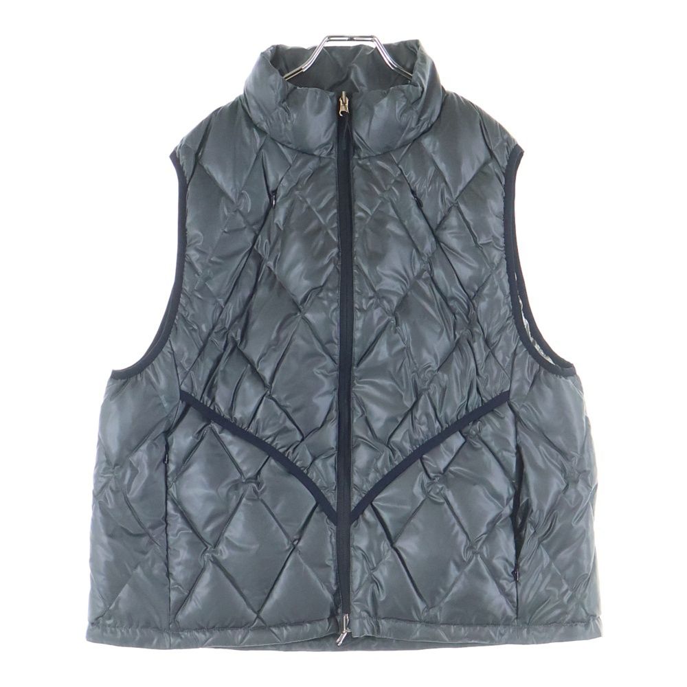 NO BRAND ノーブランド FEAT フィート ROSE Down Vest ローズダウンベスト ジップアップナイロンダウンベスト グレー