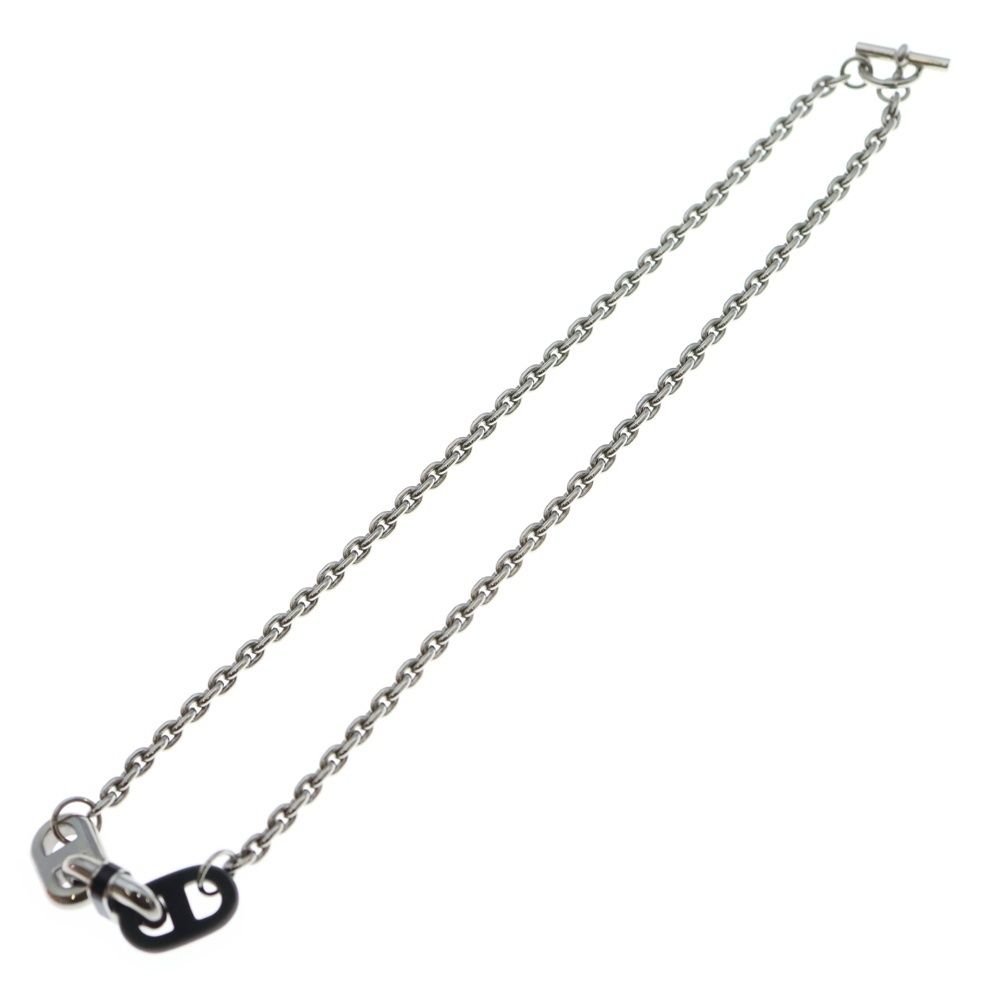 HERMES エルメス マイヨン シェーヌダンクル ネックレス ペンダント Ag 925 SV シルバー×ブラック
